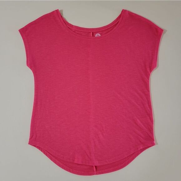 SO Women's Coral Boatneck Cap Sleeve Tee - Picture 1 of 8